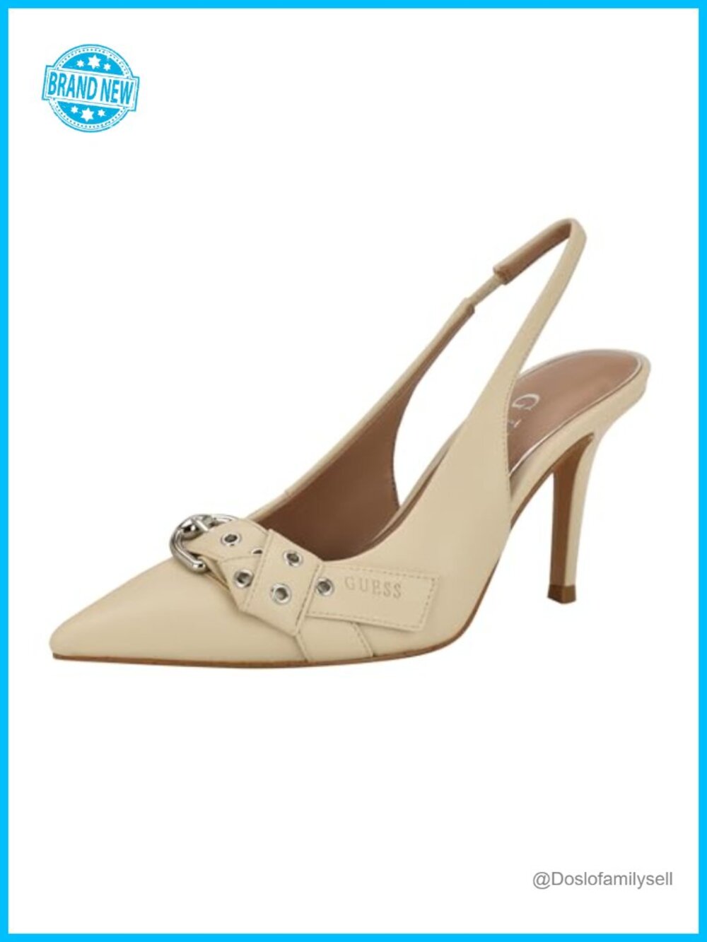 Slingback Pump Pointed Toe Faux Leather Stiletto